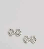 Gift Of Glam Rhinestone Bow Stud Earrings