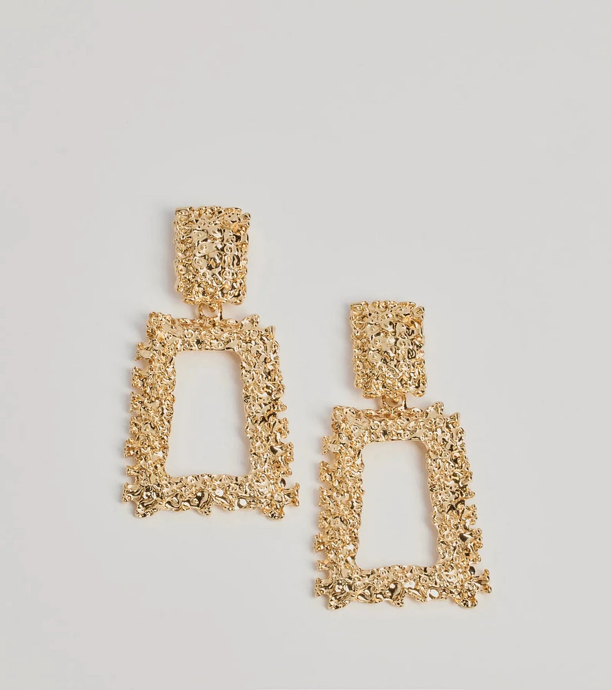 Looking Chic Oversized Door Knocker Earrings