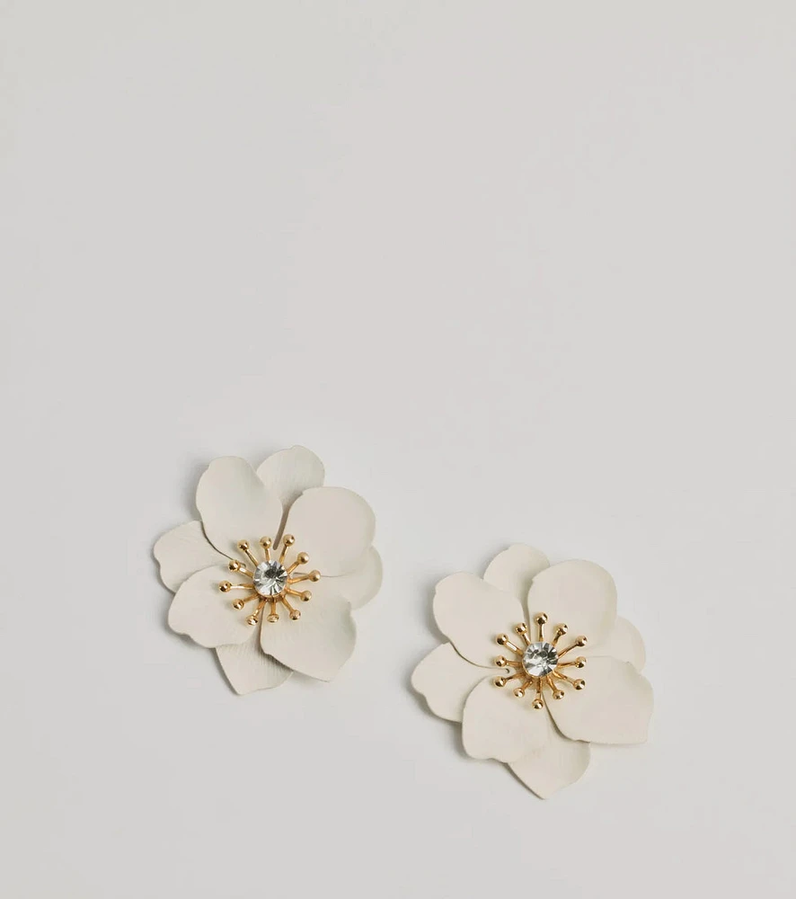 Blooming Glam Flower Stud Earrings