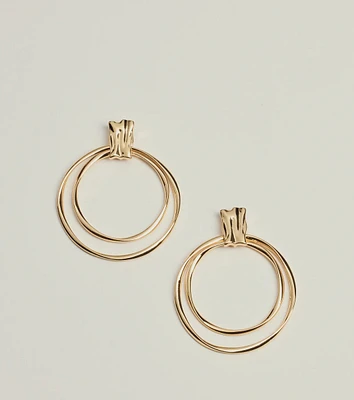 Sleek Shine Hoop Dangle Earrings