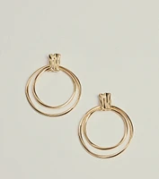 Sleek Shine Hoop Dangle Earrings