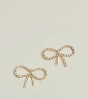 Delicate Glam Rhinestone Bow Earrings