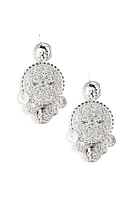 Metal Filigree Coin Duster Earrings