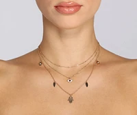 Third Eye Cubic Zirconia Layered Necklace