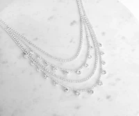 Gleaming Wanderer Rhinestone Layered Necklace