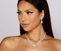 Radiant Beauty Rhinestone Necklace And Earring Set