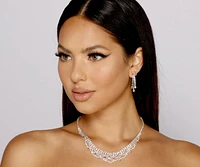 So Luxe Rhinestone Collar and Earring Set