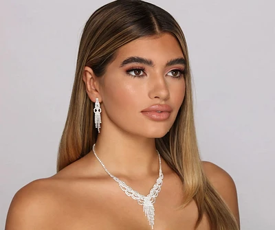 Rhinestone Twist Collar And Fringe Dusters Set