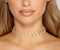 Glam And Glow Rhinestone Choker Necklace