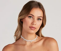 Chic Scalloped Rhinestone Choker Necklace