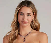 Major Glam Halo Necklace And Earrings