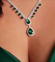 Glamorous Affair Gemstone Necklace And Earrings Set