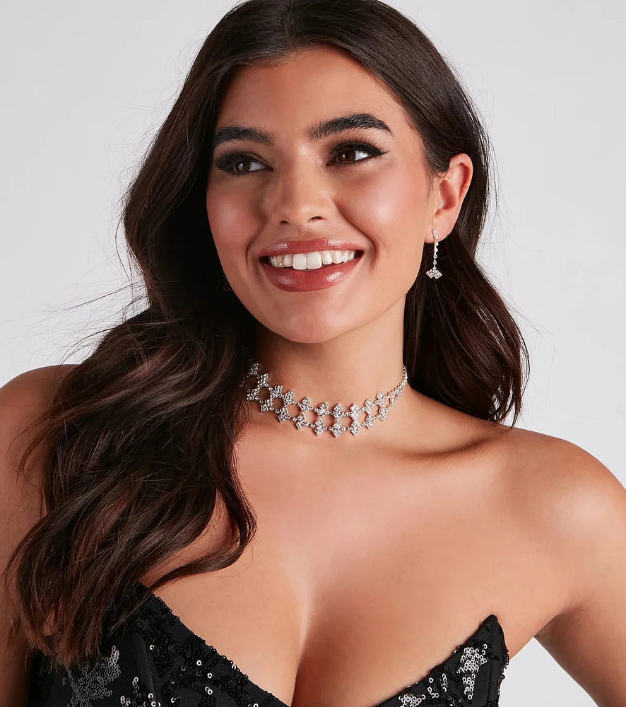 Striking Stunner Choker And Earrings Set