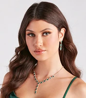 So Glamorous Gemstone Necklace And Earrings Set