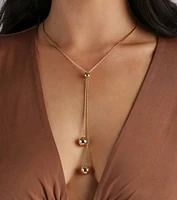 Simple Sleek Vibe Beaded Lariat Necklace