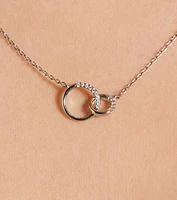 Chic Shine Cubic Zirconia Circle Charm Necklace