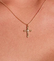 Sleek Peek Cross Charm Dainty Necklace