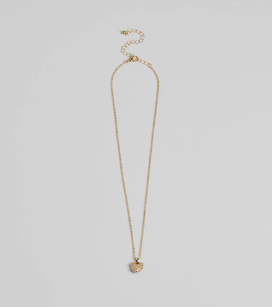 Meet Your Match Faux Pearl Heart Necklace