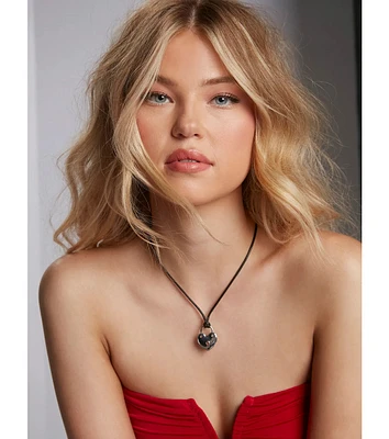 Lock In The Love Heart Charm Layered Necklace