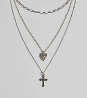 Cross My Heart Layered Necklace