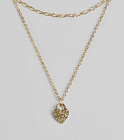 Key To My Heart Locket Layered Chain Necklace Set