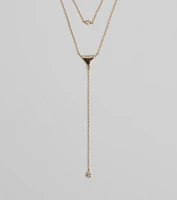 Highly Favored Triangle Rhinestone Lariat Necklace