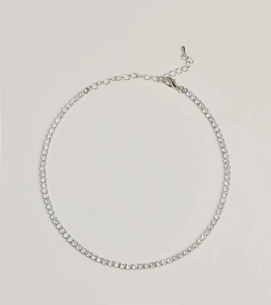 Sparkling Beauty Cubic Zirconia Tennis Necklace