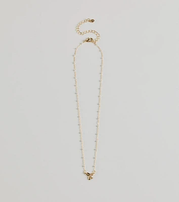 Memorable Glam Dainty Bow Charm Necklace