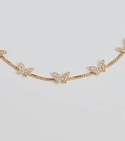 In Flight Butterfly Rhinestone Choker