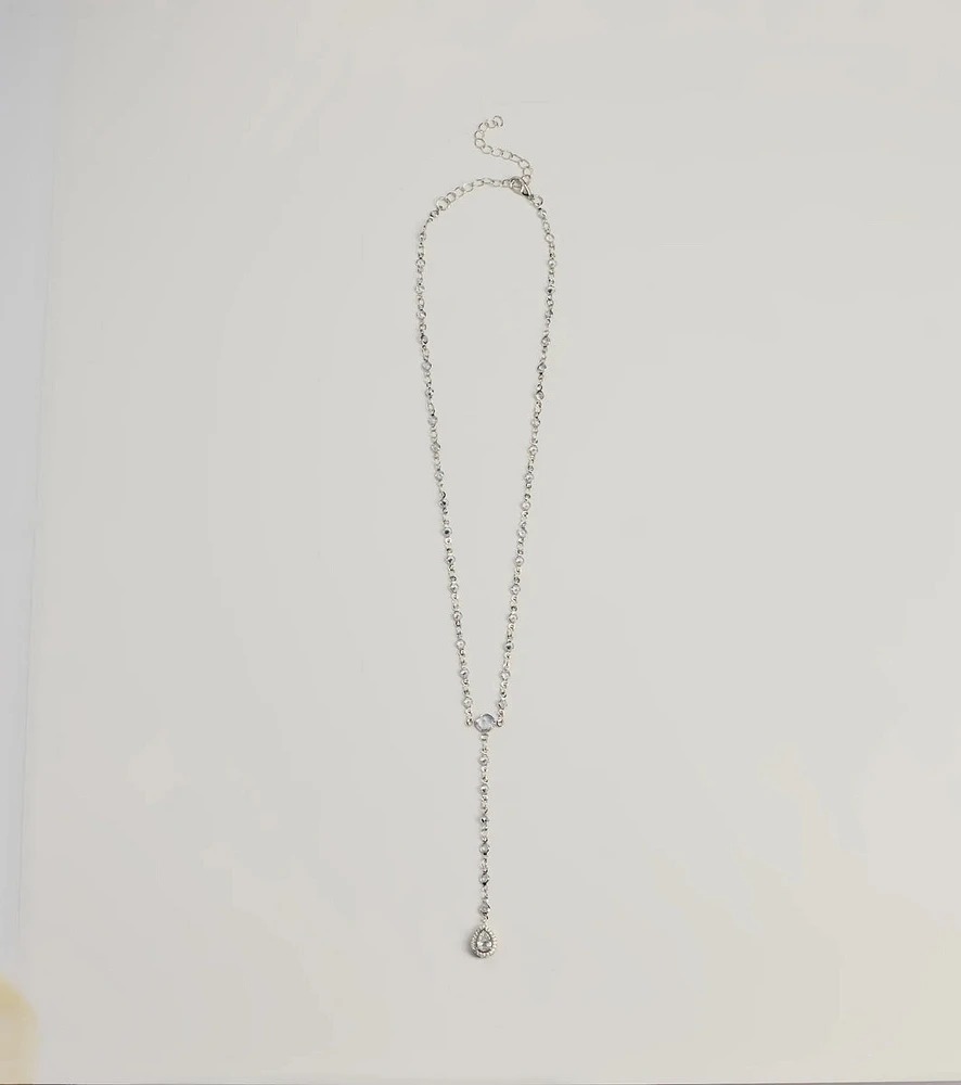 Chic Sparkle Rhinestone Lariat Necklace