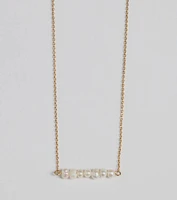 Pretty Faux Pearl Bar Necklace