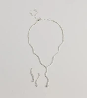Bejeweled Bliss Cubic Zirconia Wavy Necklace Set