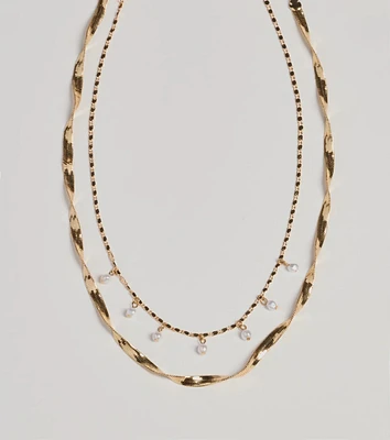 Dazzling Glam Layered Metal Necklace