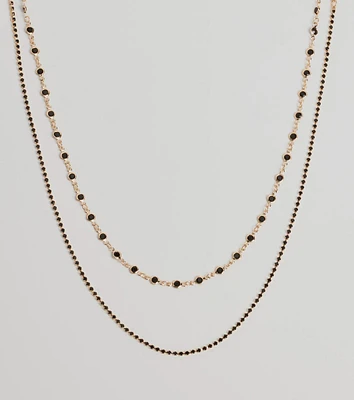 Sleek Aura Layered Stone Necklace