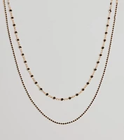 Sleek Aura Layered Stone Necklace