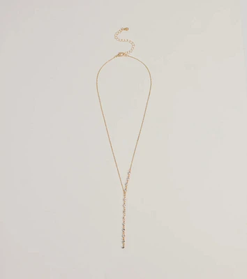 Dainty Sparkle Rhinestone Lariat Necklace