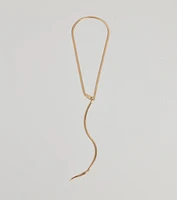 Edgy Snake Chain Lariat Necklace