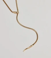 Edgy Snake Chain Lariat Necklace