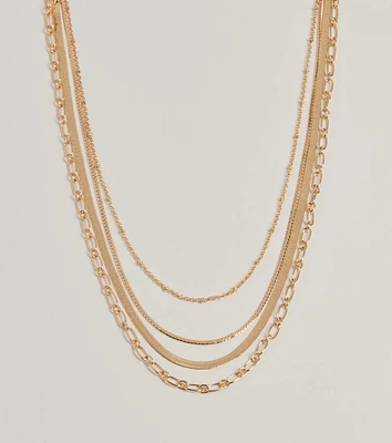 Trendy Layers Multi-Chain Necklace