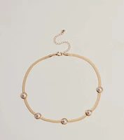 Chic Pearl Accent Snake Chain Necklace