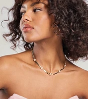 Chic Pearl Accent Snake Chain Necklace