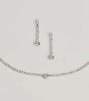 Finest Glam Rhinestone Necklace Set