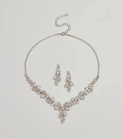 Time To Shine Faux Pearl And Teardrop Rhinestone Necklace Set