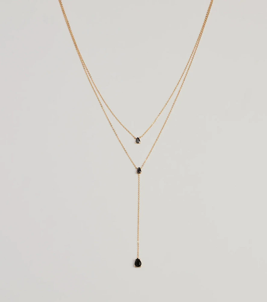 Endlessly Chic Teardrop Lariat Necklace