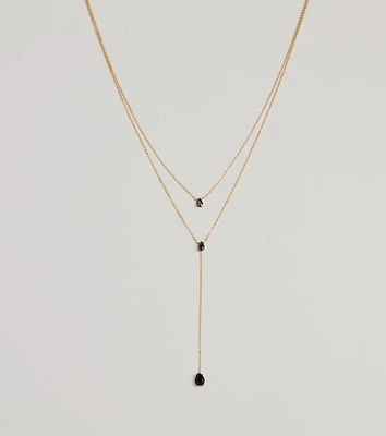 Endlessly Chic Teardrop Lariat Necklace