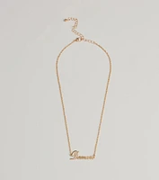 Demure Script Dainty Chain Necklace