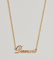 Demure Script Dainty Chain Necklace