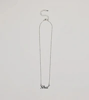 Brat Script Dainty Chain Necklace