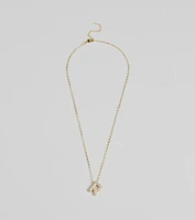 Bubble Letter Monogram Rhinestone Necklace