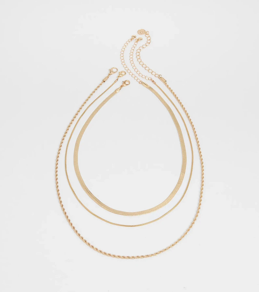 Keep It Edgy Three-Pack Necklace Set